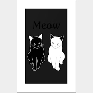 Minimalistic cats Posters and Art